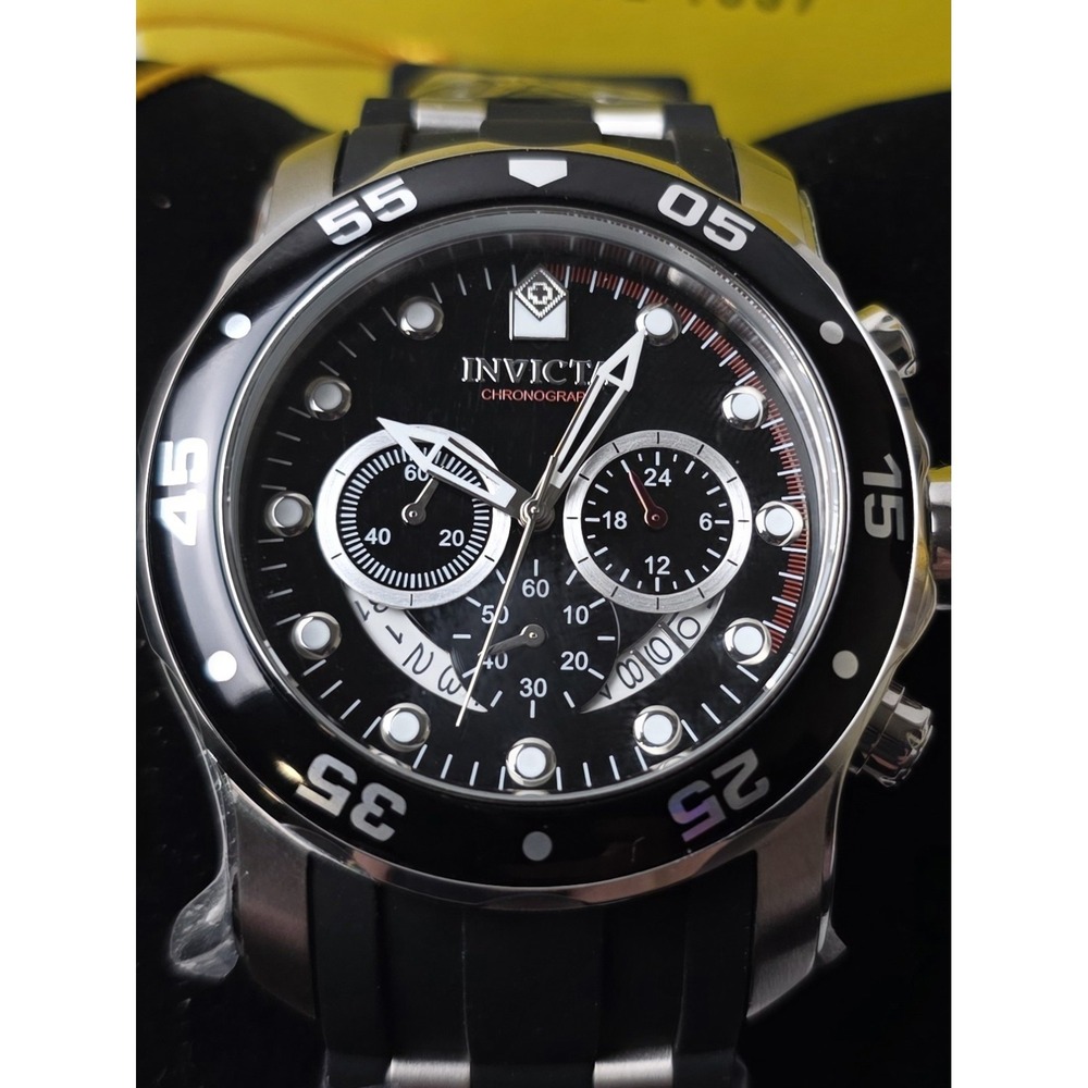 NEW🔥🔥 INVICTA Pro Diver Scuba Men's Black Watch - 48mm‎ (6977) #0396